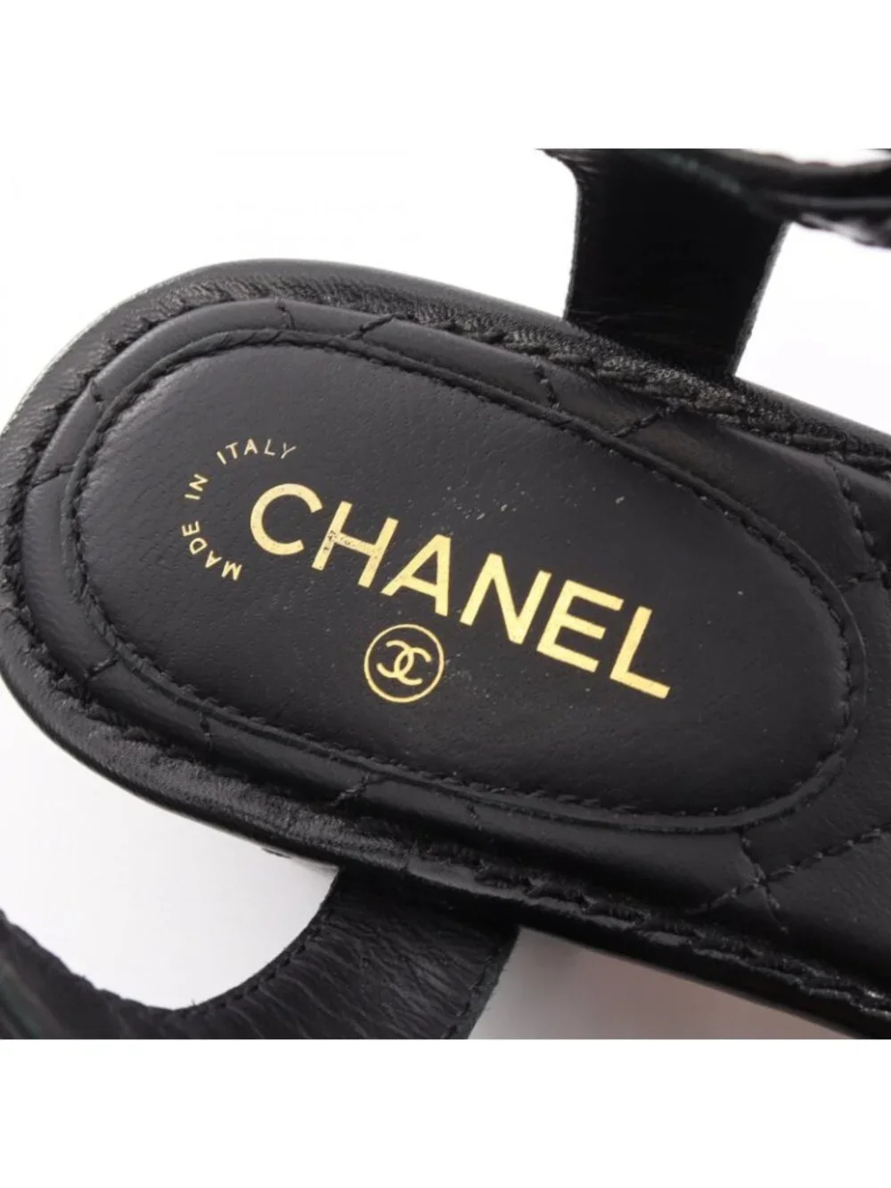 Chanel Sandals CC Logo Leather